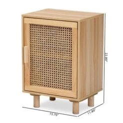 Maclean Rattan Wood 1 Door Nightstand Natural/Brown - Baxton Studio -Home Furniture Shop-Baxton Studio GUEST 7e03b8b3 660e 4232 bc2b c55005b38e28