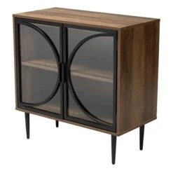 Carter Wood And Metal 2 Door Sideboard Dining Cabinet Walnut Brown/Black - Baxton Studio -Home Furniture Shop-Baxton Studio GUEST 7e0848c8 9eed 44a7 a0e0 aca3e520613a
