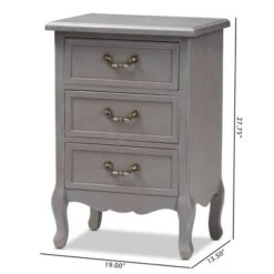 3 Drawer Capucine Finished Wood Nightstand Gray - Baxton Studio 13 3 Drawer Capucine Finished Wood Nightstand Gray - Baxton Studio -Home Furniture Shop-Baxton Studio GUEST 7eee3b7b c8b8 4a24 9ebe 103bb324c683