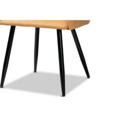 2pc Eris Tan Leather Upholstered And Metal Dining Chairs Black/Tan - Baxton Studio -Home Furniture Shop-Baxton Studio GUEST 7fcc1373 39e9 4a06 9223 8b4089b5502d