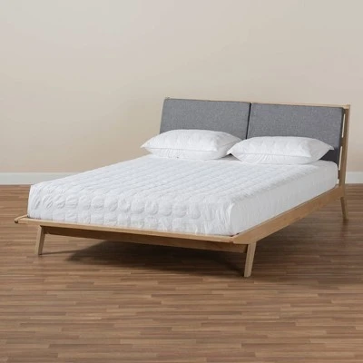 Emile Fabric Upholstered Platform Bed - Baxton Studio 8 Emile Fabric Upholstered Platform Bed - Baxton Studio - Image 6