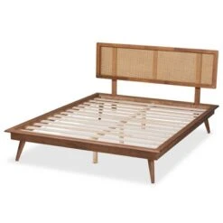 Full Nura Wood And Synthetic Rattan Platform Bed Walnut Brown - Baxton Studio -Home Furniture Shop-Baxton Studio GUEST 80df9040 9dd0 4e95 ac0a 2dc76e853ce3