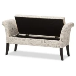 Avignon Script - Patterned French Laundry Fabric Storage Ottoman Bench - Baxton Studio 11 Avignon Script - Patterned French Laundry Fabric Storage Ottoman Bench - Baxton Studio -Home Furniture Shop-Baxton Studio GUEST 80f3b3fa d381 4912 a325 e57401fccb04