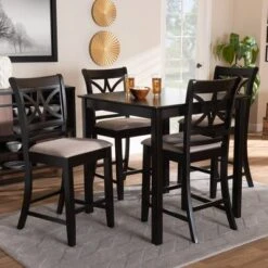 5pc Chandler Pub Dining Set Sand/Espresso - Baxton Studio 12 5pc Chandler Pub Dining Set Sand/Espresso - Baxton Studio -Home Furniture Shop-Baxton Studio GUEST 81c5cb8f c0fd 4599 8adb 339aaa661a3b