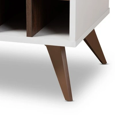 Baxton Studio Pietro Finished Wine Cabinet White/Brown - BaxtonStudio 9 Baxton Studio Pietro Finished Wine Cabinet White/Brown - BaxtonStudio - Image 7