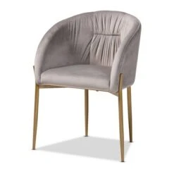 Ballard Velvet Fabric Upholstered Metal Dining Chair - Baxton Studio -Home Furniture Shop-Baxton Studio GUEST 8245f018 fd6b 4c38 8988 58eeb32ad72b