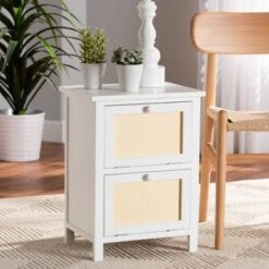 Sariah Wood Rattan 2 Door Nightstand White - Baxton Studio 14 Sariah Wood Rattan 2 Door Nightstand White - Baxton Studio -Home Furniture Shop-Baxton Studio GUEST 830f31b2 1251 41f0 aa37 7f3498a70760