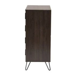 Baldor Wood Metal 4 Drawer Bedroom Chest Dark Brown - Baxton Studio -Home Furniture Shop-Baxton Studio GUEST 831475fb 3ff8 49e3 b867 7ae5ae69d2da