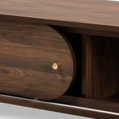 Dena Wood And Gold TV Stand For TVs Up To 60" Walnut - Baxton Studio -Home Furniture Shop-Baxton Studio GUEST 83be0994 6b29 4ae2 9bbe 89f78d197266