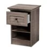 Dara 1 Drawer Wood Nightstand Gray/Brown/Black - Baxton Studio -Home Furniture Shop-Baxton Studio GUEST 840eb7a2 b435 42e1 a751 9dff9029bd6f