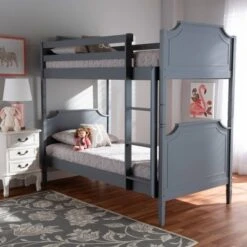 Twin Mariana Wood Bunk Bed Gray - Baxton Studio -Home Furniture Shop-Baxton Studio GUEST 84c2aee3 4a51 4727 813c 683b8cf0a40d