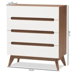 Calypso Mid-Century Modern Wood 4 Drawer Storage Chest Brown - Baxton Studio -Home Furniture Shop-Baxton Studio GUEST 8565836e ce0a 4246 baef d6724c814a7a