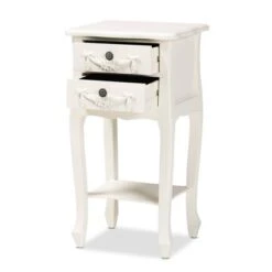 Eliya Wood 2 Drawer Nightstand White - Baxton Studio -Home Furniture Shop-Baxton Studio GUEST 8637c4d0 bcb2 4e62 918b b04050a8b486