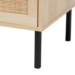 Caterina Wood And Natural Rattan 1 Door End Table Natural Brown/Black - Baxton Studio -Home Furniture Shop-Baxton Studio GUEST 872779ec 571a 4514 ab18 114abead1c24