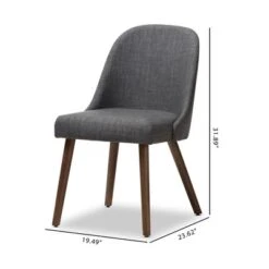Set Of 2 Cody Mid Century Modern Walnut Finished Wood Fabric Upholstered Dining Chair - Baxton Studio -Home Furniture Shop-Baxton Studio GUEST 87d04f41 b74b 49a2 a83b 58ffc0920a1d