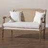 Clemence Upholstered Whitewashed Wood Sofa Loveseat Ivory/Oak - Baxton Studio -Home Furniture Shop-Baxton Studio GUEST 87e450ef 858f 4f7e 86a6 6c12a77c662f