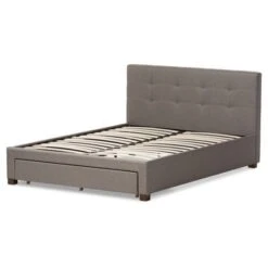 Brandy Modern And Contemporary Fabric Upholstered Platform Bed With Storage Drawer - Baxton Studio -Home Furniture Shop-Baxton Studio GUEST 8822ec2e 0e94 4c92 b7a1 04af3d606da2