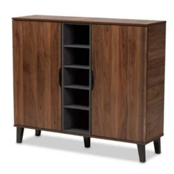 2 Door Idina Mid-Century Wood Shoe Cabinet - Baxton Studio -Home Furniture Shop-Baxton Studio GUEST 88416657 dee1 4ce1 b9a7 94079f0b220e