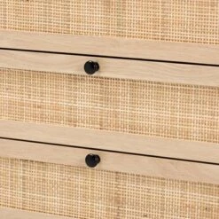 Amelia Wood Rattan 5 Drawer Storage Cabinet Natural Brown/Black - Baxton Studio -Home Furniture Shop-Baxton Studio GUEST 88b455af 7df6 46d5 92f0 d2c8093ece4e