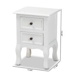 Caelan Wood 2 Drawer Nightstand White - Baxton Studio 23 Caelan Wood 2 Drawer Nightstand White - Baxton Studio -Home Furniture Shop-Baxton Studio GUEST 88da1639 1d48 47dd 870e 805ed72a886c