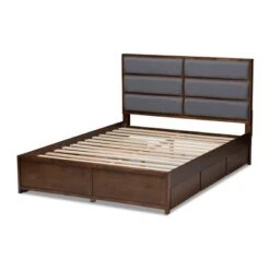 Macey Modern And Contemporary Fabric Upholstered Walnut Finished Storage Platform Bed Gray/Brown - Baxton Studio 16 Macey Modern And Contemporary Fabric Upholstered Walnut Finished Storage Platform Bed Gray/Brown - Baxton Studio -Home Furniture Shop-Baxton Studio GUEST 89a485b6 8522 4a9c a185 7254ead44409