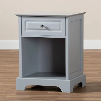 1 Drawer Chase Wood Nightstand - Baxton Studio 8 1 Drawer Chase Wood Nightstand - Baxton Studio - Image 6