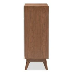 Calypso Mid - Century Modern Wood Storage Shoe Cabinet - Brown - Baxton Studio -Home Furniture Shop-Baxton Studio GUEST 89f62254 dcb8 485d 9461 e30a3297f1f2
