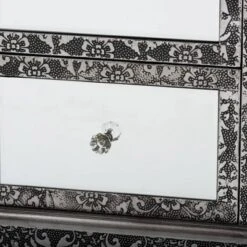 Wycliff Metal And Mirrored Glass 2 Drawer Nightstand Dark Gray/Silver - Baxton Studio -Home Furniture Shop-Baxton Studio GUEST 8a3ee7c7 d9ca 4eb5 8e59 8780e5d45925