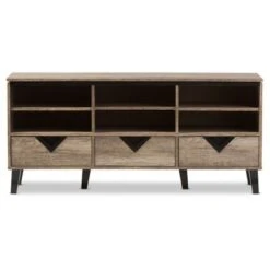 Wales Modern And Contemporary TV Stand For TVs Up To 55" Light Brown - Baxton Studio