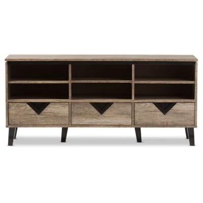 Wales Modern And Contemporary TV Stand For TVs Up To 55" Light Brown - Baxton Studio 3 Wales Modern And Contemporary TV Stand For TVs Up To 55" Light Brown - Baxton Studio