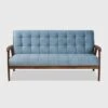 Asta Velvet Upholstered Wood Sofa Light Blue/Walnut - Baxton Studio -Home Furniture Shop-Baxton Studio GUEST 8b297558 1946 4736 bee8 610e766c6cc9