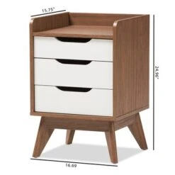 Brighton Mid - Century Modern Wood 3 - Drawer Storage Nightstand - Brown - Baxton Studio -Home Furniture Shop-Baxton Studio GUEST 8b324236 da1e 4436 8bdc 5805f9300230