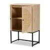 Ardon Bohemian Wood And Metal 2 Door Storage Cabinet With Rattan Light Brown/Black - Baxton Studio -Home Furniture Shop-Baxton Studio GUEST 8b4c6c7b 4065 431c be9b dfe4affdf4cf