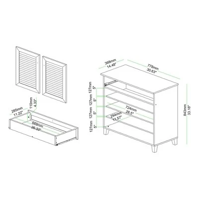 Coolidge Wood 1 Drawer Storage Cabinet Oak Brown - Baxton Studio 12 Coolidge Wood 1 Drawer Storage Cabinet Oak Brown - Baxton Studio - Image 10