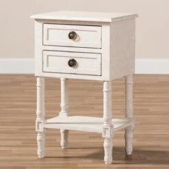 Lenore Country Cottage Farmhouse 2 Drawer Nightstand White - Baxton Studio -Home Furniture Shop-Baxton Studio GUEST 8c4f9cfd 9007 4a24 a9d1 ac7b9863b605