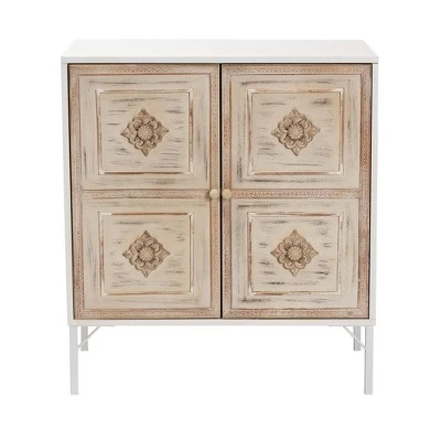 Favian Two-Tone Wood And Metal 2 Door Sideboard Dining Cabinet White/Weathered Brown - Baxton Studio 3 Favian Two-Tone Wood And Metal 2 Door Sideboard Dining Cabinet White/Weathered Brown - Baxton Studio