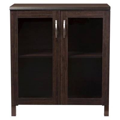 Sintra Modern And Contemporary Sideboard Storage Cabinet With Glass Doors - Dark Brown - Baxton Studio 3 Sintra Modern And Contemporary Sideboard Storage Cabinet With Glass Doors - Dark Brown - Baxton Studio