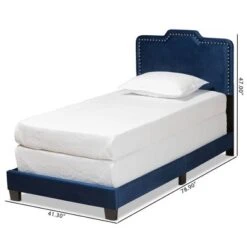 Benjen Glam Velvet Fabric Upholstered Panel Bed - Baxton Studio -Home Furniture Shop-Baxton Studio GUEST 8d13ae0c 2d7b 483c 8fff f1266fea244b