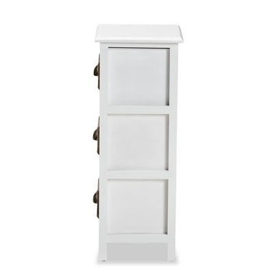 Fanning Two-Tone Wood 3 Drawer Storage Unit White/Brown - Baxton Studio 6 Fanning Two-Tone Wood 3 Drawer Storage Unit White/Brown - Baxton Studio - Image 4