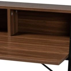 Palmira Wood And Metal Desk With Shelves Walnut Brown/Black - Baxton Studio -Home Furniture Shop-Baxton Studio GUEST 8ddb5377 7b2e 41a6 b37e c868fed8e287