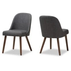 Set Of 2 Cody Mid Century Modern Walnut Finished Wood Fabric Upholstered Dining Chair - Baxton Studio -Home Furniture Shop-Baxton Studio GUEST 8df35200 eebb 41bc 8228 10eecf258e30