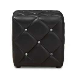 Stacey Modern And Contemporary Faux Leather Upholstered Ottoman - Baxton Studio