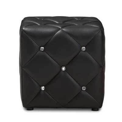 Stacey Modern And Contemporary Faux Leather Upholstered Ottoman - Baxton Studio 3 Stacey Modern And Contemporary Faux Leather Upholstered Ottoman - Baxton Studio