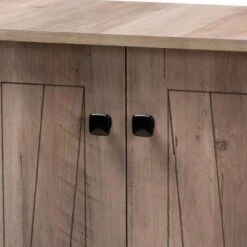 Derek Wood 2 Door Shoe Cabinet-Oak - Baxton Studio -Home Furniture Shop-Baxton Studio GUEST 8e8f4ef4 4376 40ee a393 0a44c08ab657