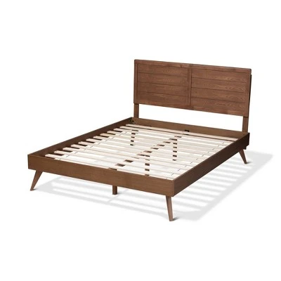 Artemis Walnut Finished Wood Platform Bed Brown - Baxton Studio 4 Artemis Walnut Finished Wood Platform Bed Brown - Baxton Studio - Image 2