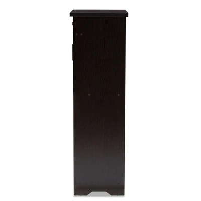 Bienna Modern And Contemporary Finished Shoe Cabinet Dark Brown - Baxton Studio 5 Bienna Modern And Contemporary Finished Shoe Cabinet Dark Brown - Baxton Studio - Image 3