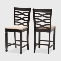 Set Of 2 Caron Finished Wood Counter Height Pub Chairs - Baxton Studio -Home Furniture Shop-Baxton Studio GUEST 8f6ebe45 5ebf 467e 91a3 b9590acee015