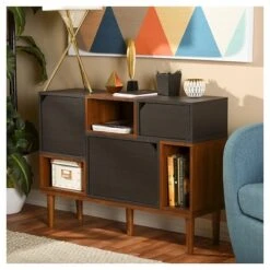 Anderson Mid-century Retro Modern Wood Sideboard Storage Cabinet - Oak/Espresso - Baxton Studio 9 Anderson Mid-century Retro Modern Wood Sideboard Storage Cabinet - Oak/Espresso - Baxton Studio -Home Furniture Shop-Baxton Studio GUEST 8f808ccb f76b 45fc a159 7047ebc2011c
