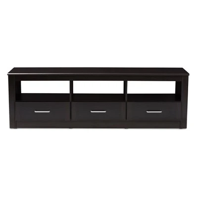 Ryleigh Modern And Contemporary Finished TV Stand For TVs Up To 60" Dark Brown - Baxton Studio 4 Ryleigh Modern And Contemporary Finished TV Stand For TVs Up To 60" Dark Brown - Baxton Studio - Image 2