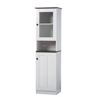 Lauren TwoTone And Buffet And Hutch Kitchen Cabinet White/Dark Brown - Baxton Studio 5 Lauren TwoTone And Buffet And Hutch Kitchen Cabinet White/Dark Brown - Baxton Studio - Image 3